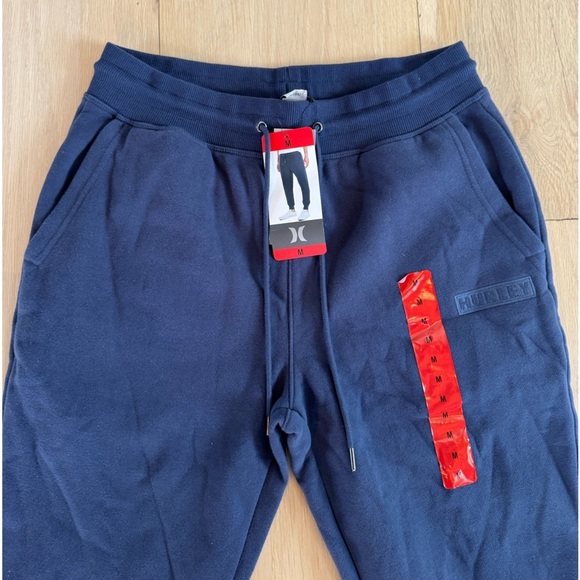 Hurley Coastal Blue Drawstring Sweatpants With Pockets Size Medium NWT - Picture 2 of 4